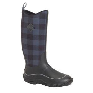 Women’s Hale Muck Boot - Tall Waterproof Boots - Black/Gray Plaid - Size 7